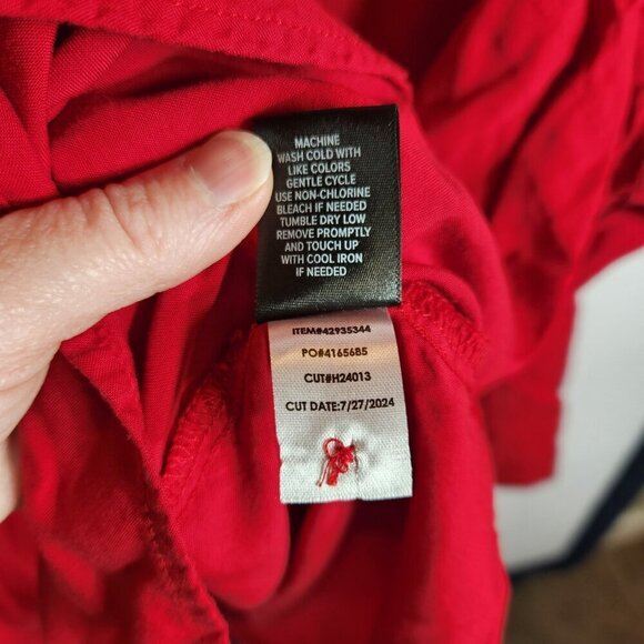 Torrid Red Emma Babydoll Tunic Blouse Long Sleeve Size 2 - Picture 7 of 10